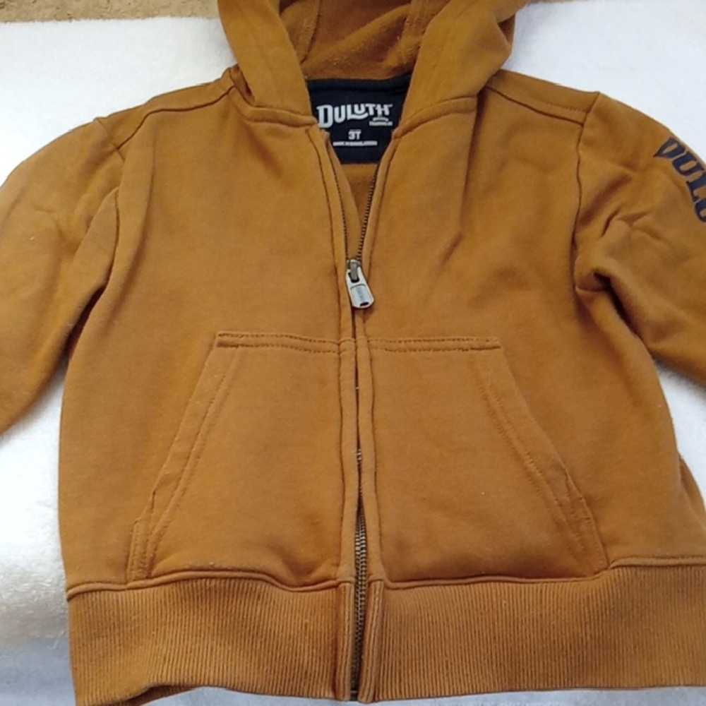 Brown Duluth Trading Co Kids' Brown Zip Up Hoodie Size 3T